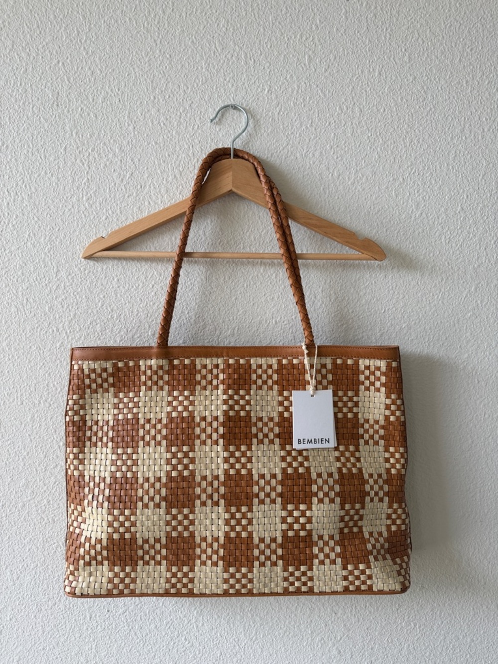 NWT Bembien Garrielle Check Tote Bag